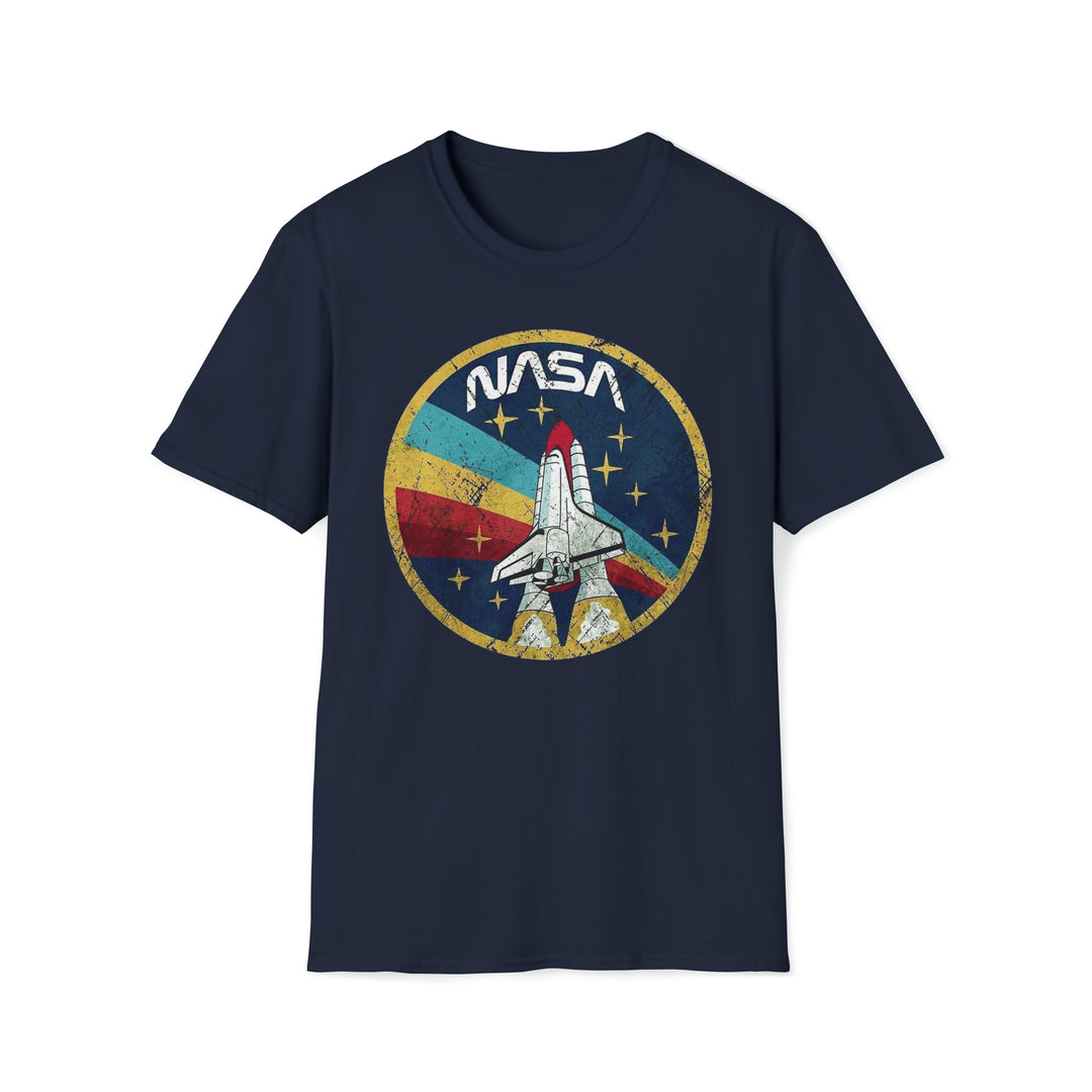 NASA rocket ship, rocket ship women top, NASA colored shirt